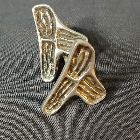 R.Larin Other - Vintage R.Larin Brutalist Pewter Cufflinks